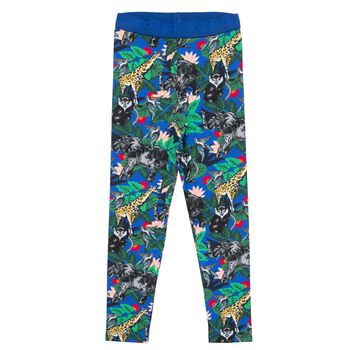 Girls Blue Jungle Leggings