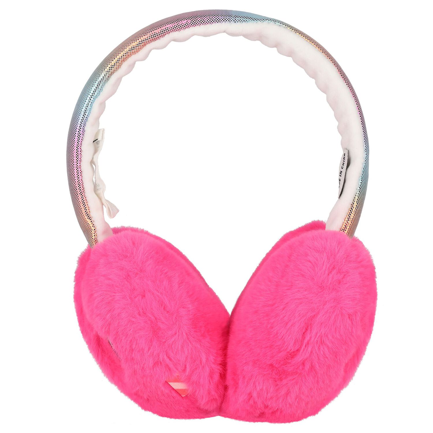 Girls Pink Heart Earmuffs, 1, hi-res