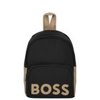 Boys Black Logo Backpack, 1, hi-res