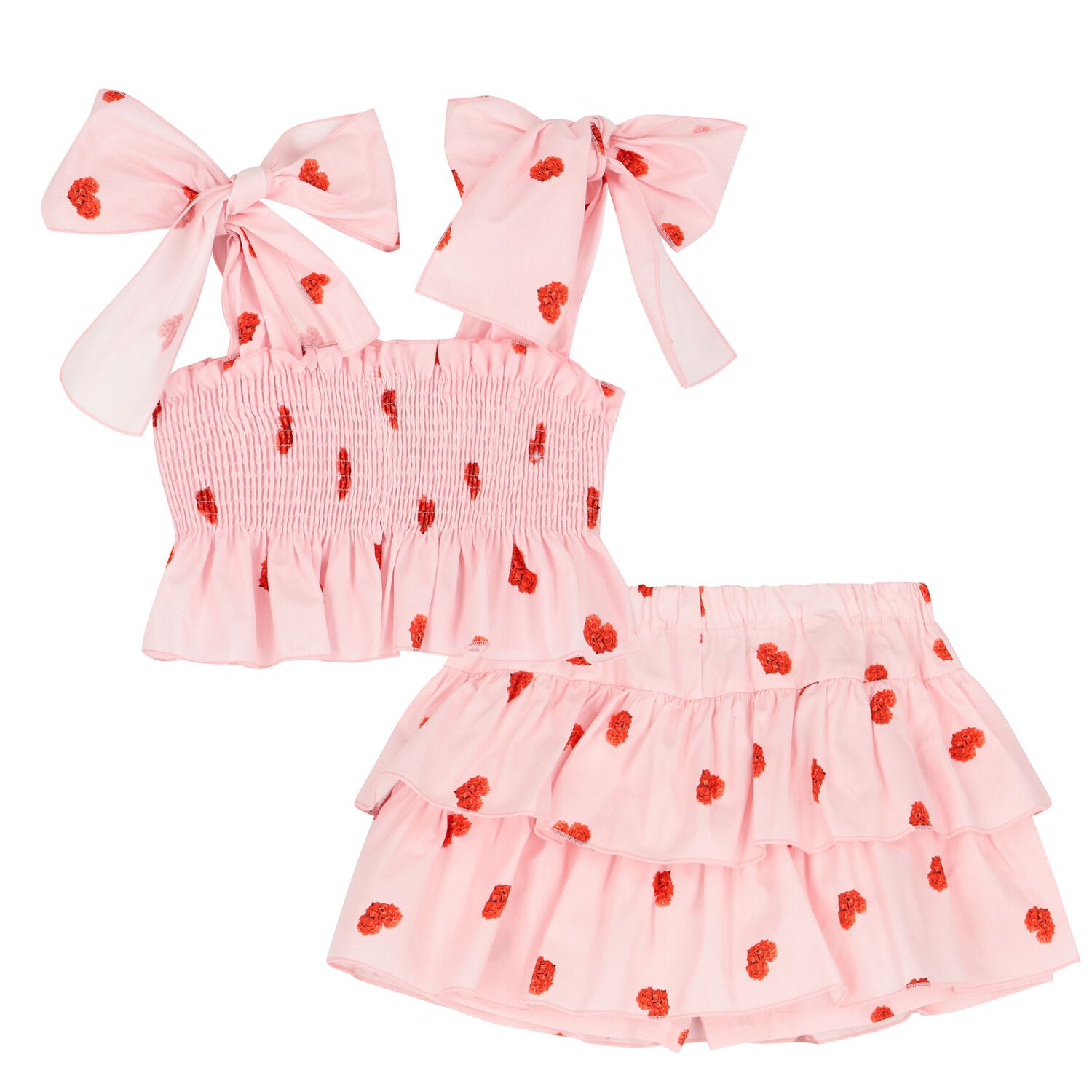 Girls Pink Heart Skirt Set, 1, hi-res