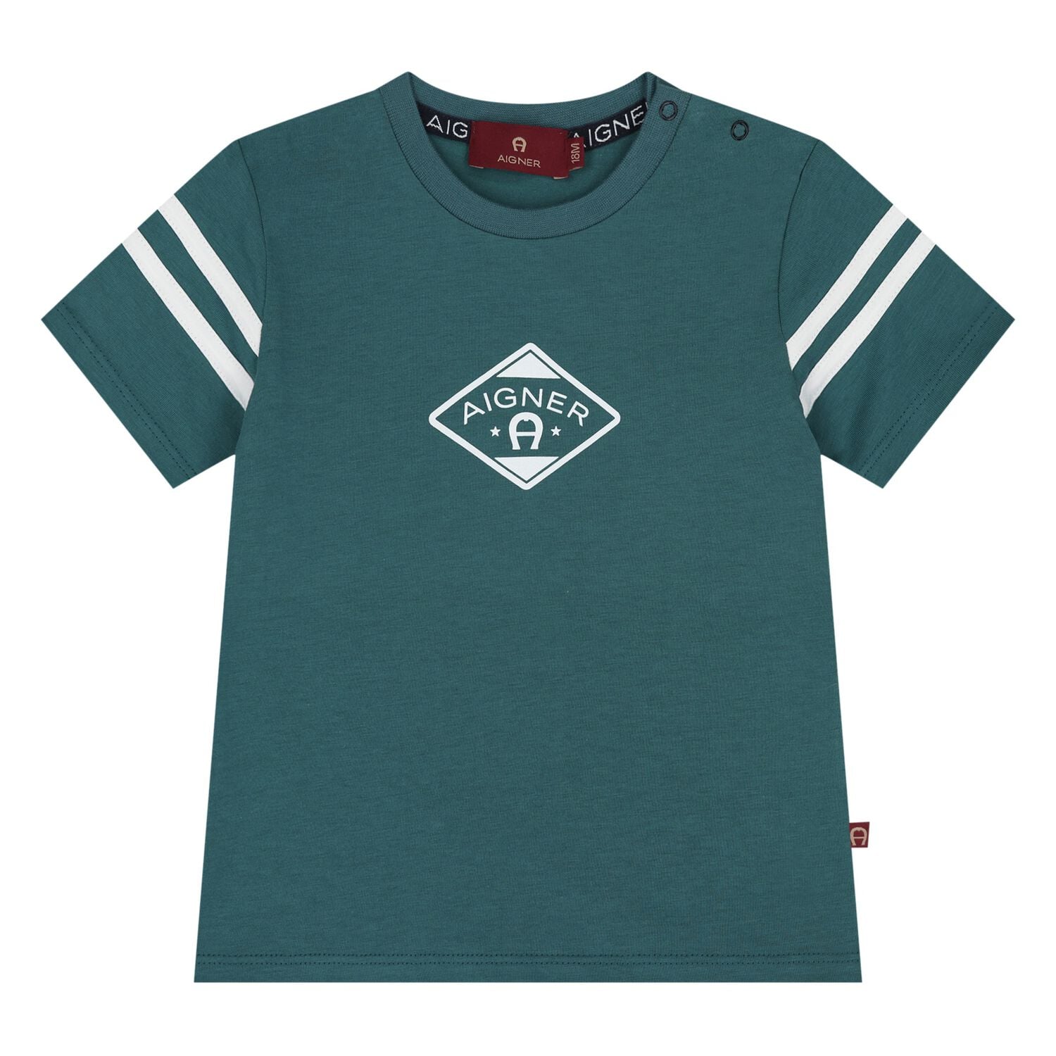 Younger Boys Green Logo T-Shirt , 2, hi-res