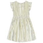Girls Gold Logo Pleated Dress, 1, hi-res