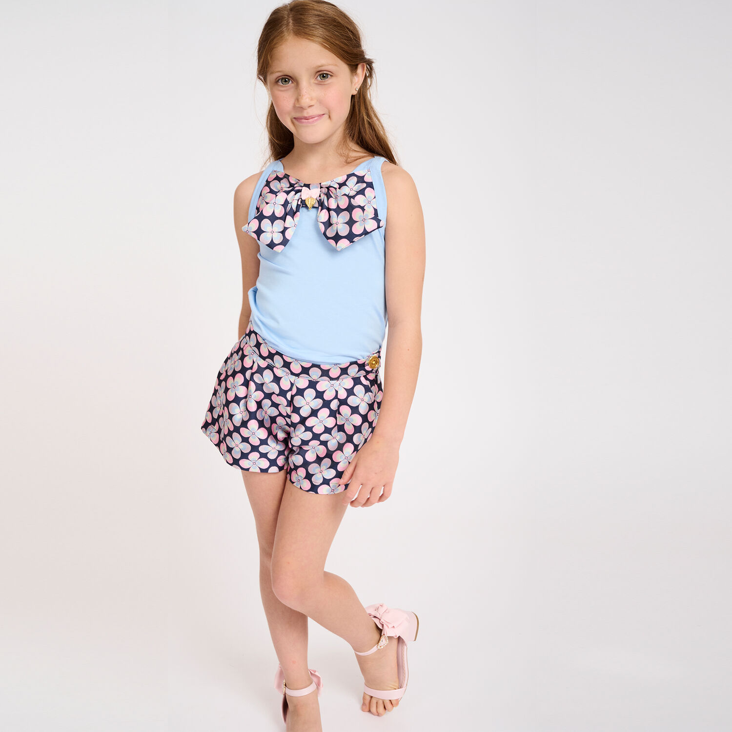 Girls Blue Bow Top, 1, hi-res image number null