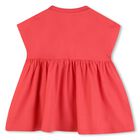 Younger Girls Red Boke Flower Dress, 1, hi-res