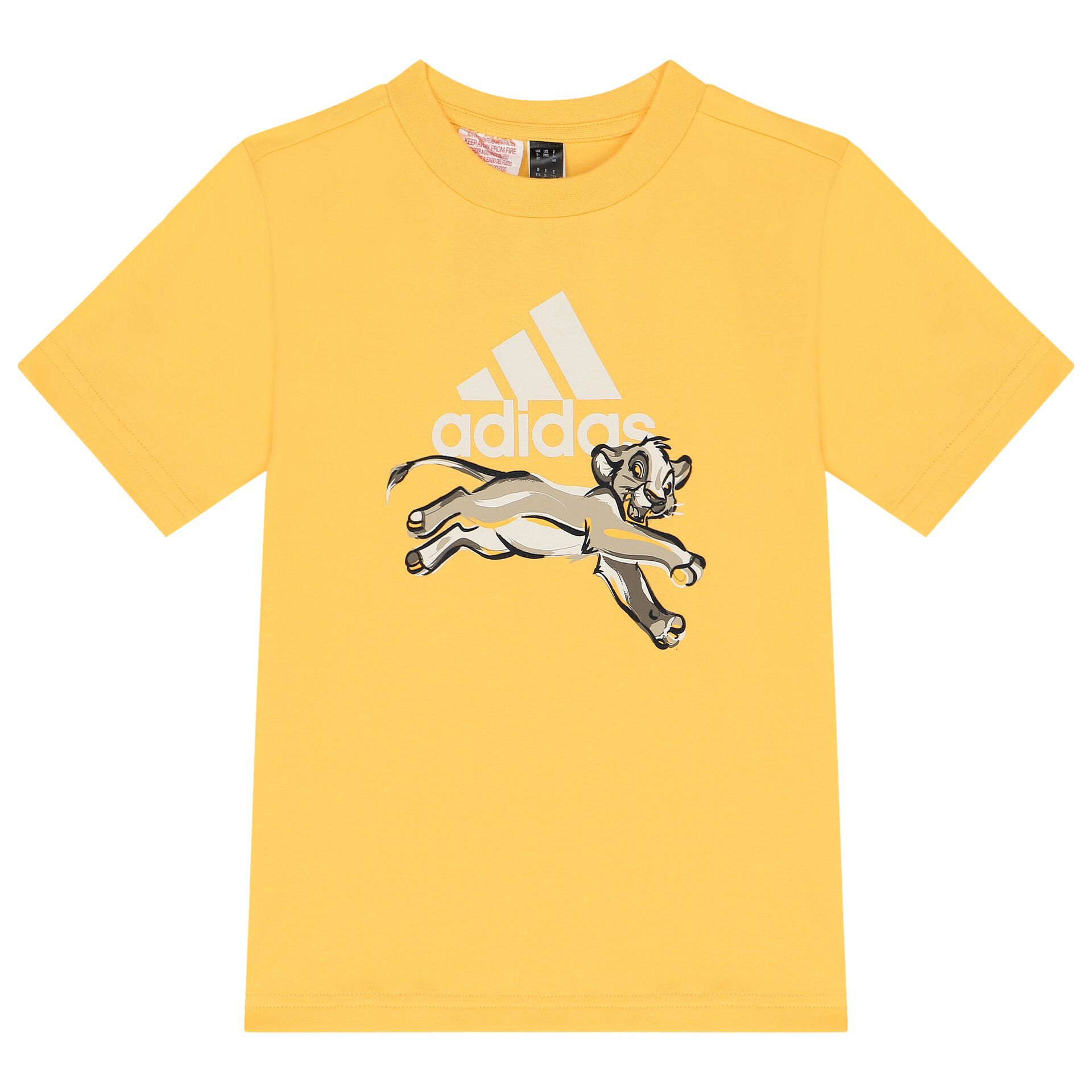 Adidas Kids Yellow Lion King Logo T Shirt Junior Couture UAE