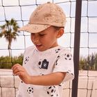 Baby Boys Beige Football Cap, 1, hi-res
