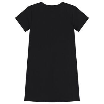 فستان للبنات بالشعار  باللون الاسود