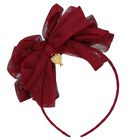 Girls Burgundy Bow Headband, 1, hi-res