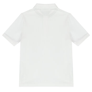 Boys White Logo Polo Shirt