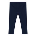 Baby Girls White & Navy Blue Teddy Bear Logo Leggings Set, 1, hi-res