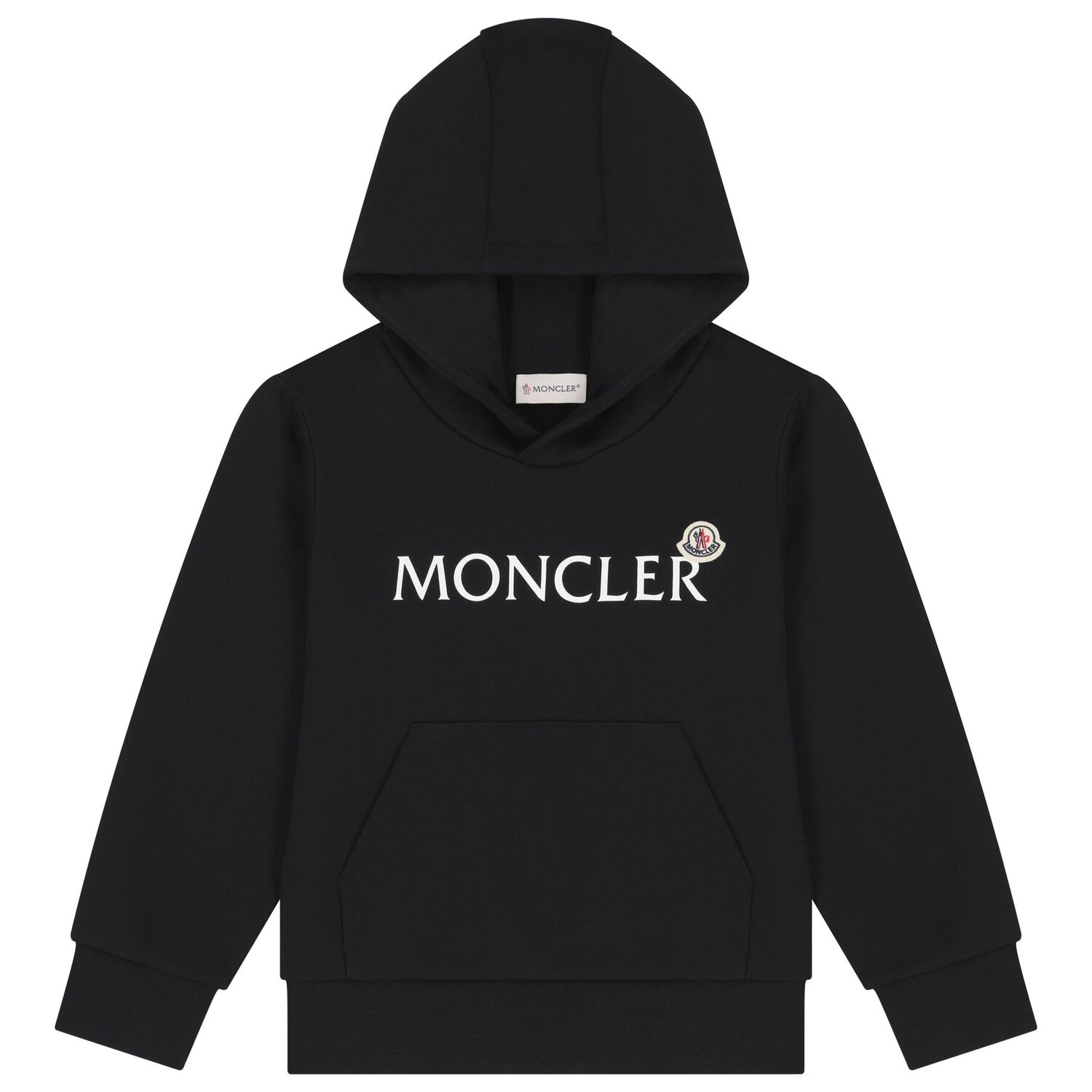 Boys Black Logo Hooded Top, 1, hi-res image number null