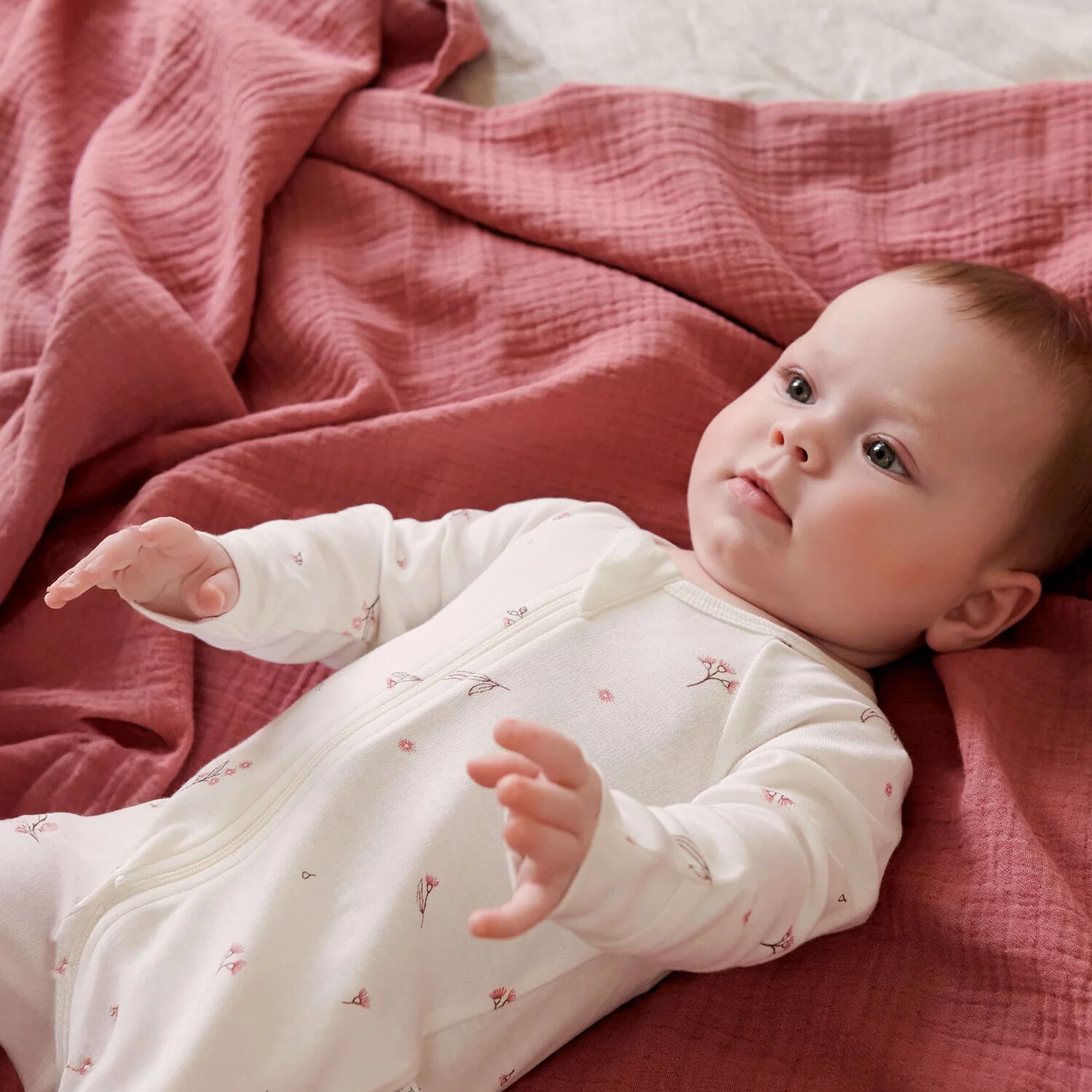 Baby Girls White & Pink Babygrows ( 4 Pack ), 4, hi-res image number null