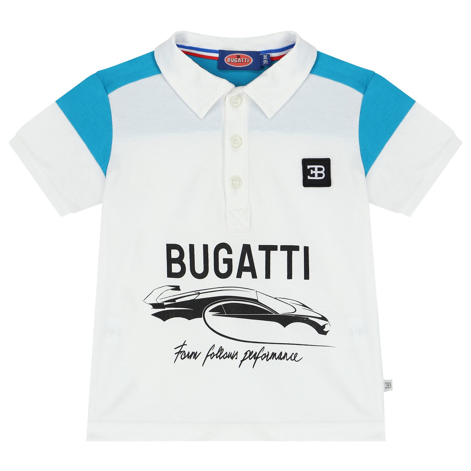 Younger Boys Blue & White Logo Polo Shirt, 1, hi-res
