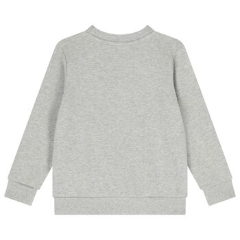 سويت شيرت اولاد بالشعار بطبعه نمر باللون الرمادى 