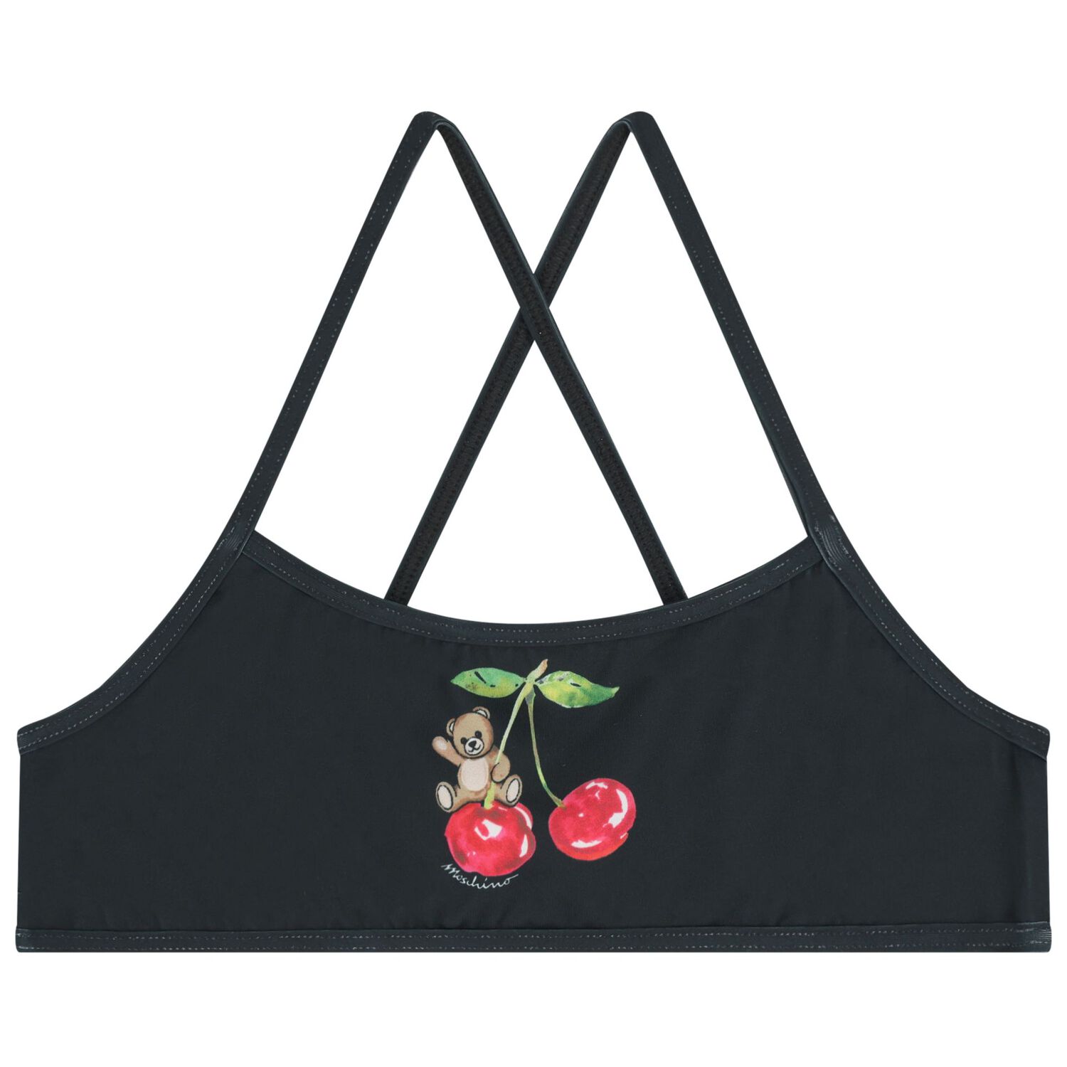 Girls Black Cherry & Teddy Bear Bikini , 1, hi-res