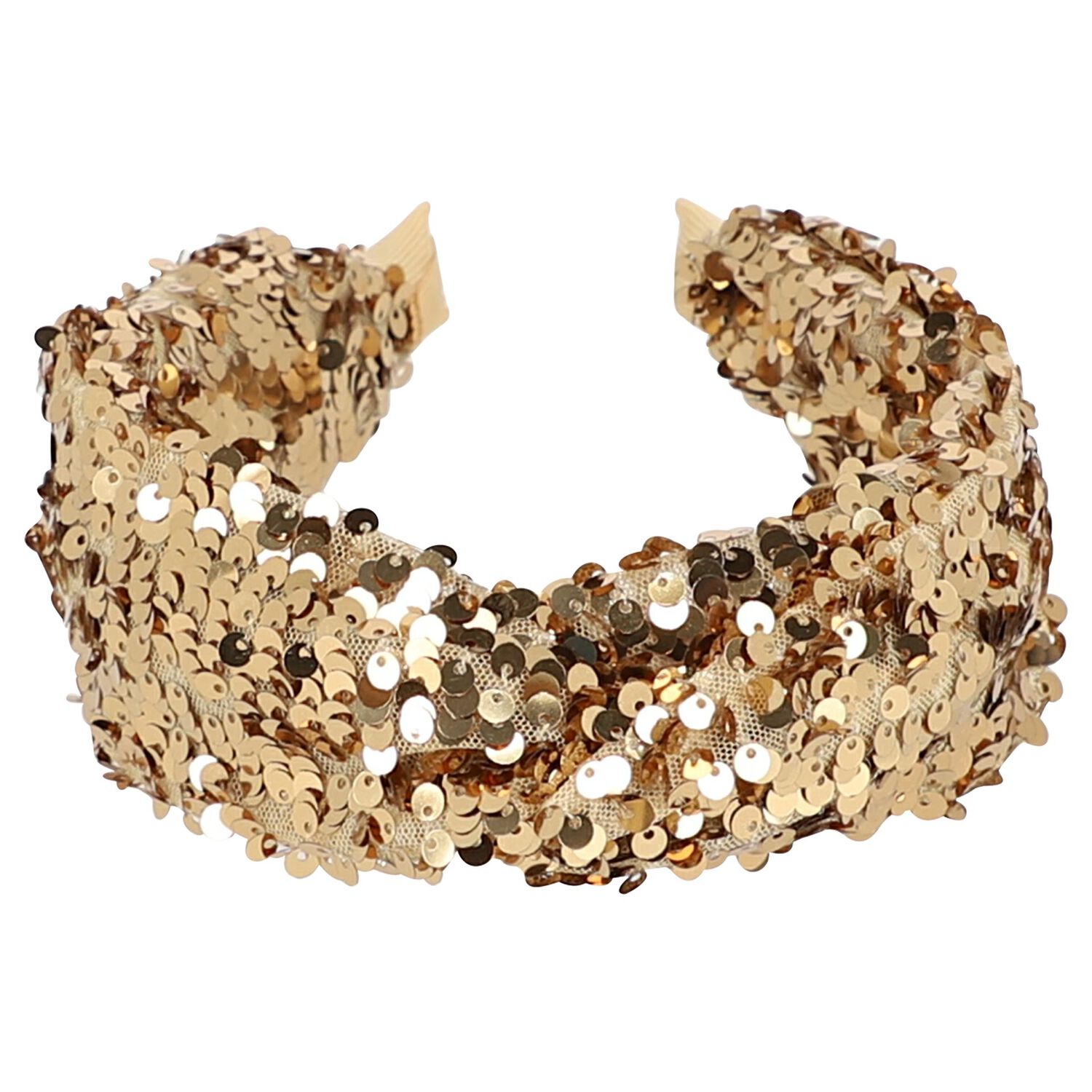 Girls Gold Embellished Sequins Headband, 3, hi-res image number null