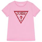 Girls Pink Logo T-Shirt, 3, hi-res