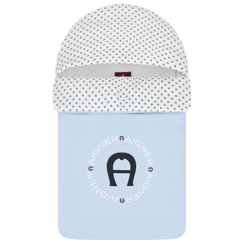 Baby Boys Blue & White Logo Nest