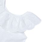 بلوزة دانتيل باللون الأبيض للبنات, 2, hi-res