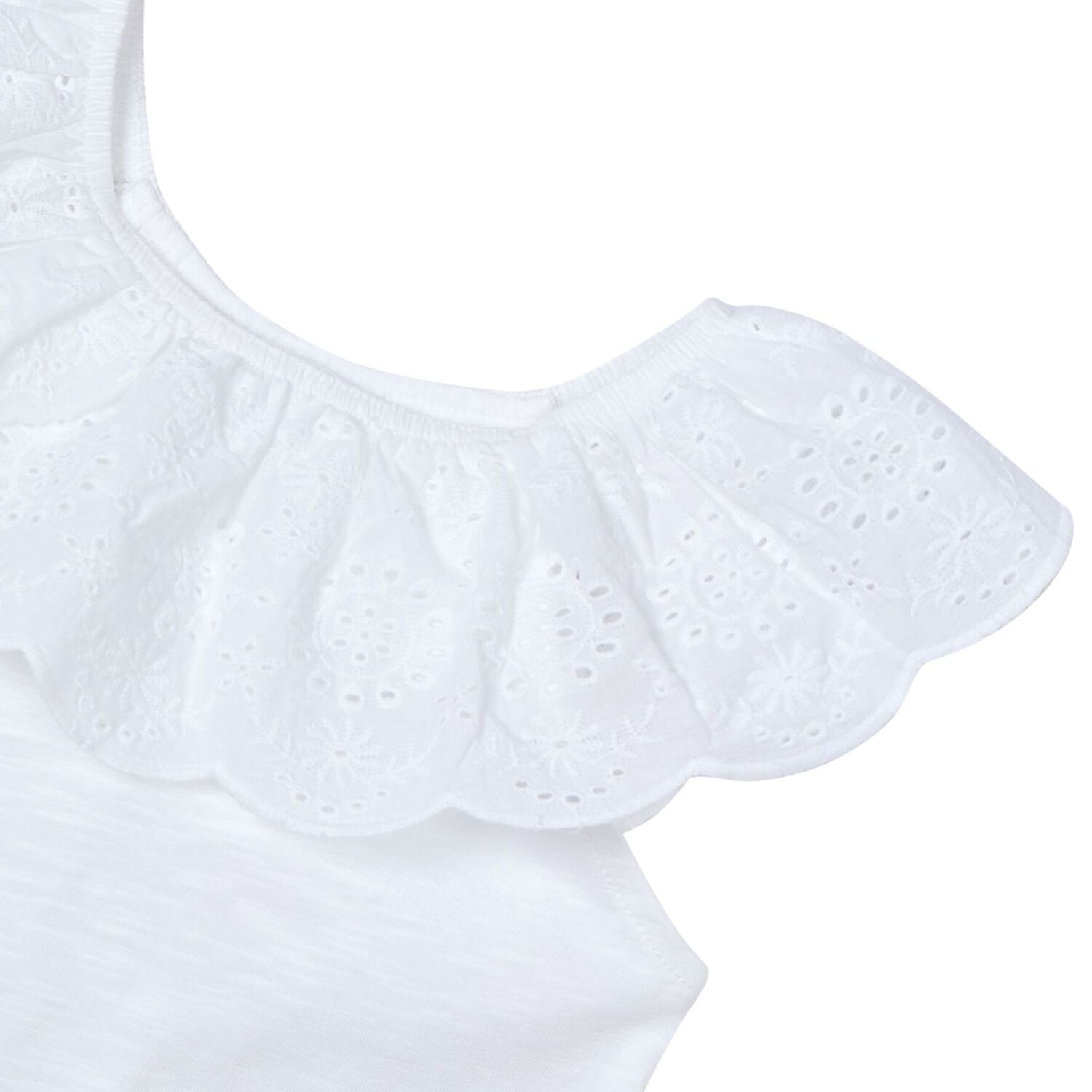 بلوزة دانتيل باللون الأبيض للبنات, 2, hi-res image number null