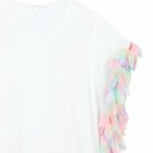White & Rainbow Petal Kaftan, 1, hi-res
