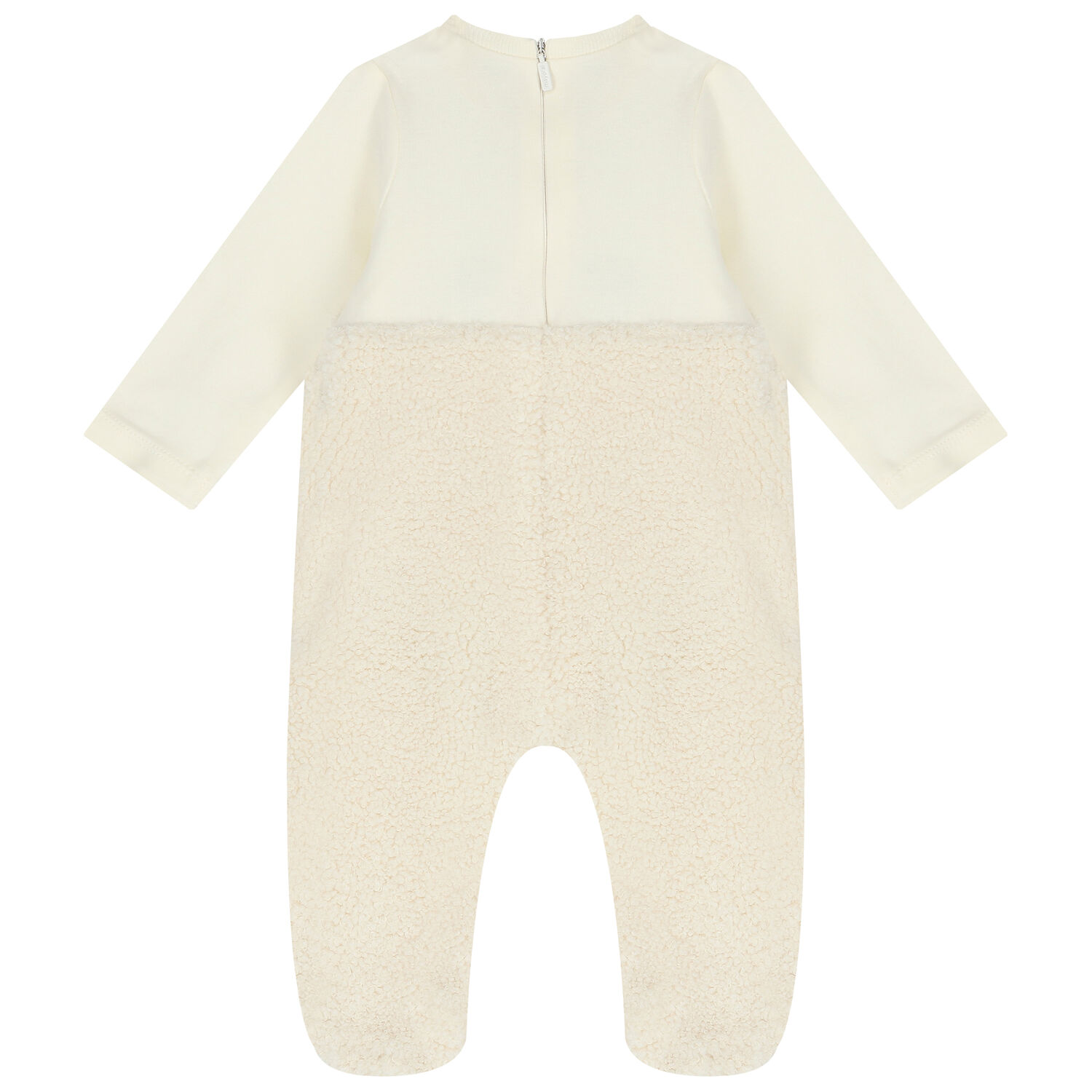 Ivory Teddy Sherpa Romper, 1, hi-res