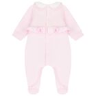 Baby Girls Pink Logo Flower Babygrow, 1, hi-res