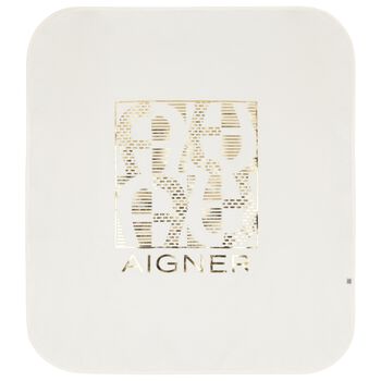 بطانيه بالشعار باللون الذهبي والعاجى 