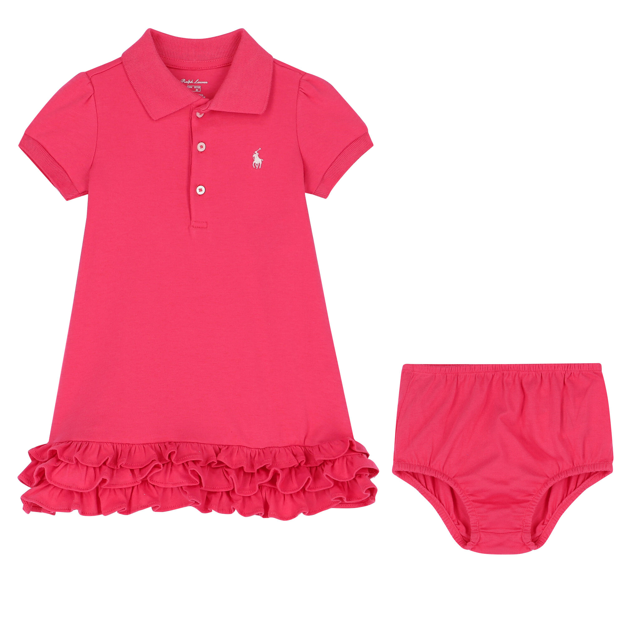 Ralph Lauren Baby Girls Pink Polo Dress Set Junior Couture UAE