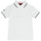 Boys White & Navy Blue Polo Shirt, 3, hi-res
