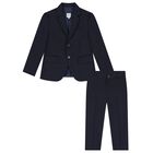 Boys Navy Blue Suit, 1, hi-res