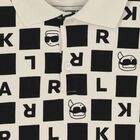 Younger Boys Ivory & Black Ikonik Karl Trouser Set, 1, hi-res