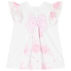 طقم ليجنز بطبعة الزهور باللونين الأبيض و الوردي للبنات, 1, hi-res