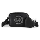 Girls Black Rhinestone Logo Leather Handbag ( 17CM ), 1, hi-res
