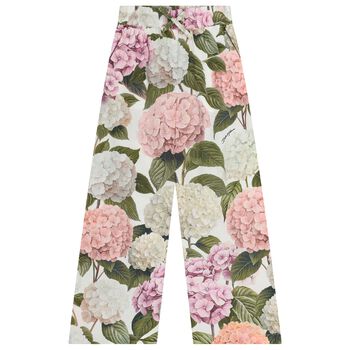 Girls Multi-Coloured Flower Floral Trousers
