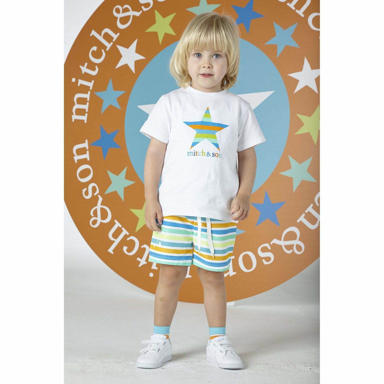 شورت سباحة مطبع متعدد الالوان للاولاد, 1, hi-res