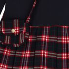 Girls Navy Blue Tartan Dress Set, 1, hi-res