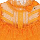 Girls Orange Dotted Tulle Dress, 1, hi-res