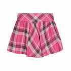Girls Pink & Grey Check Skirt, 1, hi-res