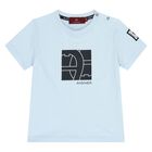 طقم شورت باللون أزرق بشعار للأولاد , 1, hi-res