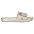 Girls Ivory & Gold Logo Sliders, 1, hi-res