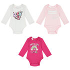 Baby Girls White & Pink Logo Bodysuits ( 3-Pack ), 1, hi-res