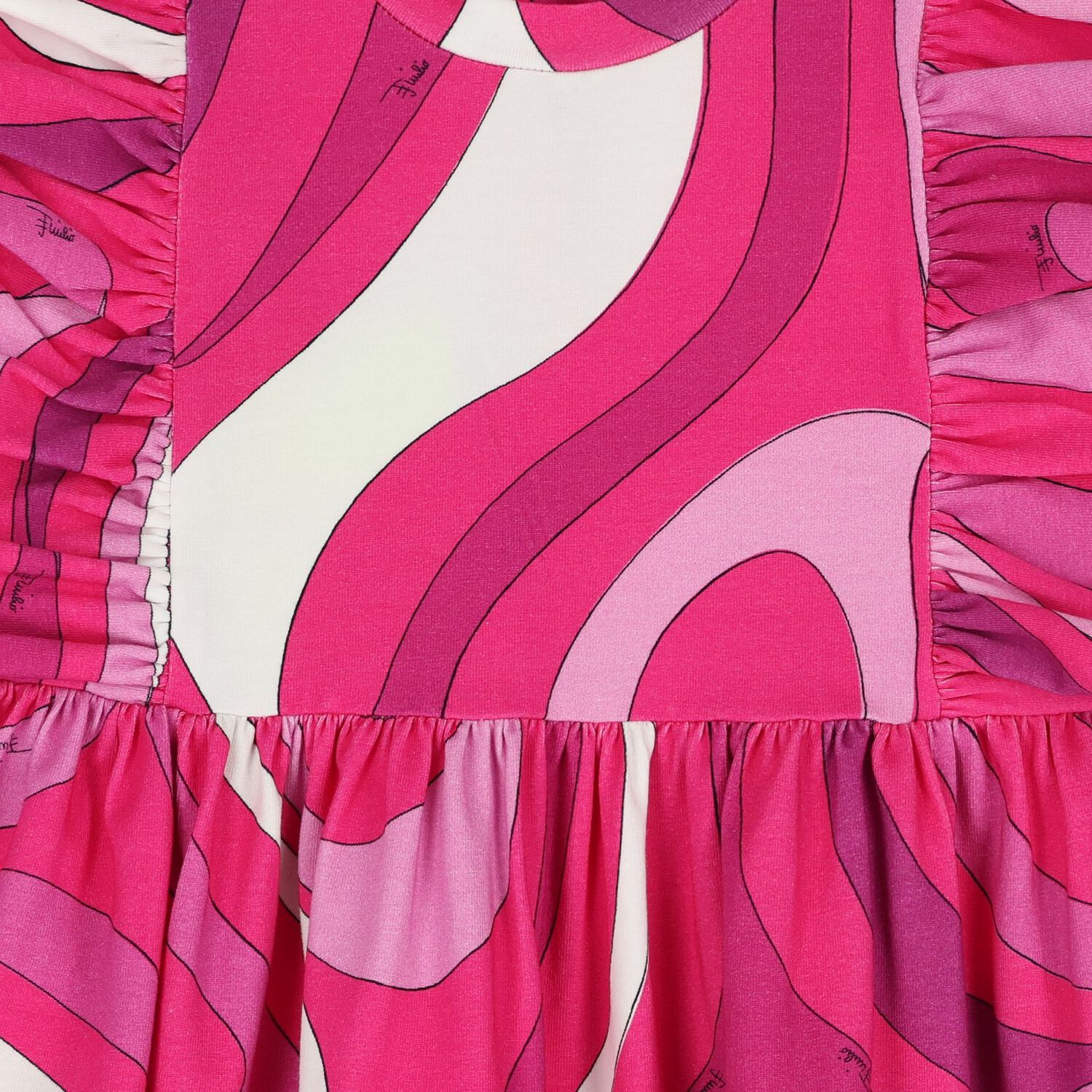  فستان اطفال  مكشكش باللون الوردي للبنات , 2, hi-res