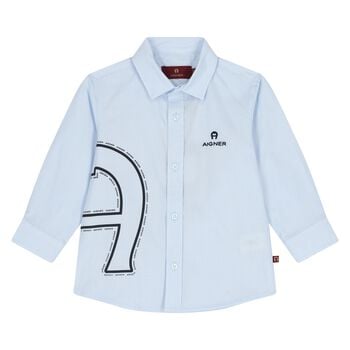 Younger Boys Blue Logo Shirt