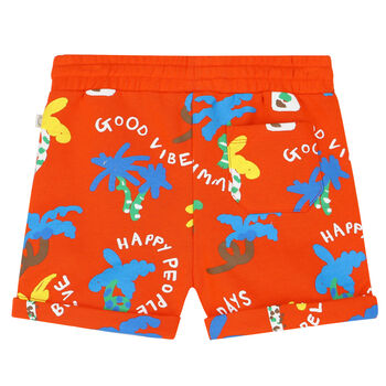 Younger Boys Red Printed Shorts
