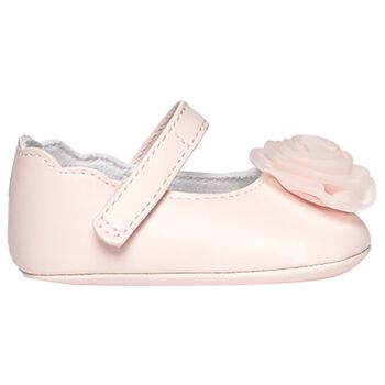 Mayoral Baby Girls Pink Flower Pre Walker Shoes, 3 Baby Girls Pink Flower Pre Walker Shoes