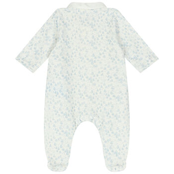 Baby Boys Ivory & Blue Tree & Sheep Babygrow
