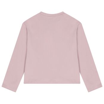 Girls Pink Teddy Bear Long Sleeve Top