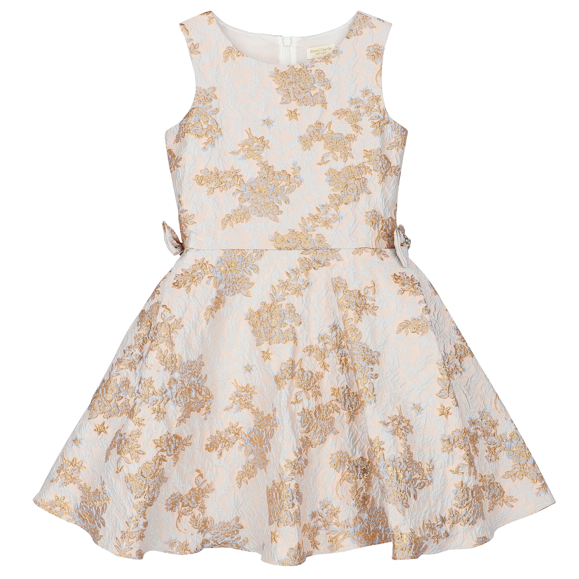 David Charles Girls Blue Gold Dress Junior Couture UAE