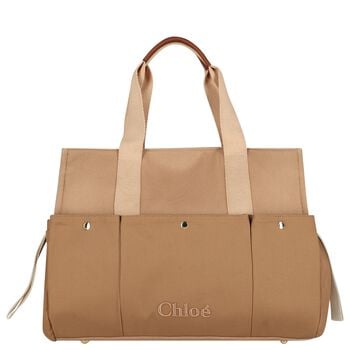 Beige Canvas Baby Changing Bag